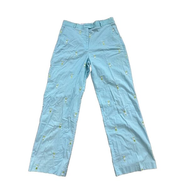 Lilly Pulitzer Pants Size Golfer Embroidered Sport Blue Beach 8 A000897 - Picture 1 of 11